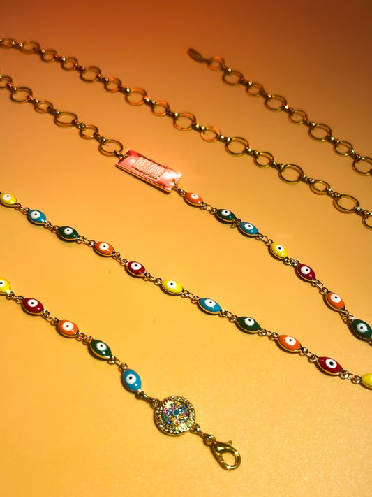 Universal evil eye multi wear chain