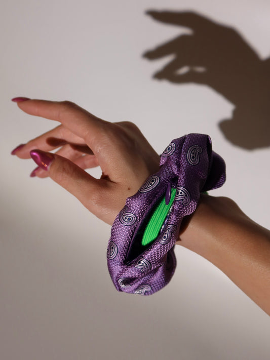 Zade Silk hidden pocket scrunchie