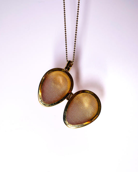 Golden egg diffuser necklace