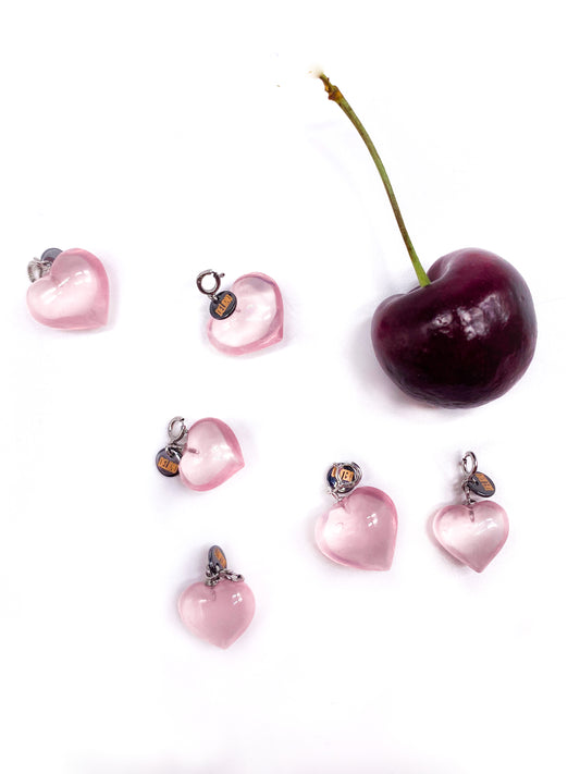 Rose quartz Love heart Charm